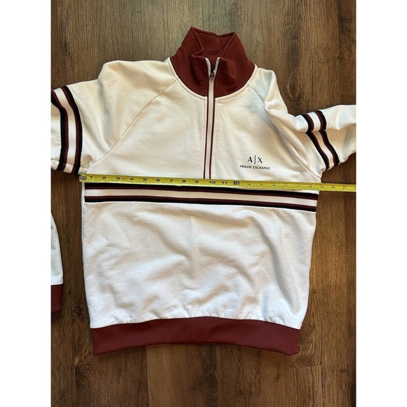 Armani Exchange Womens Size S Quarter Zip High Neck Sweatershirt Designer White - Picture 10 of 11